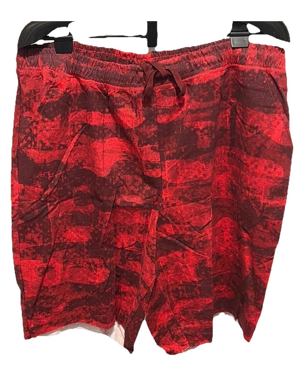 NWT LuLaRoe 2XL Jamie French Terry Pocket Shorts Red Tie Dye Design Size 22-24